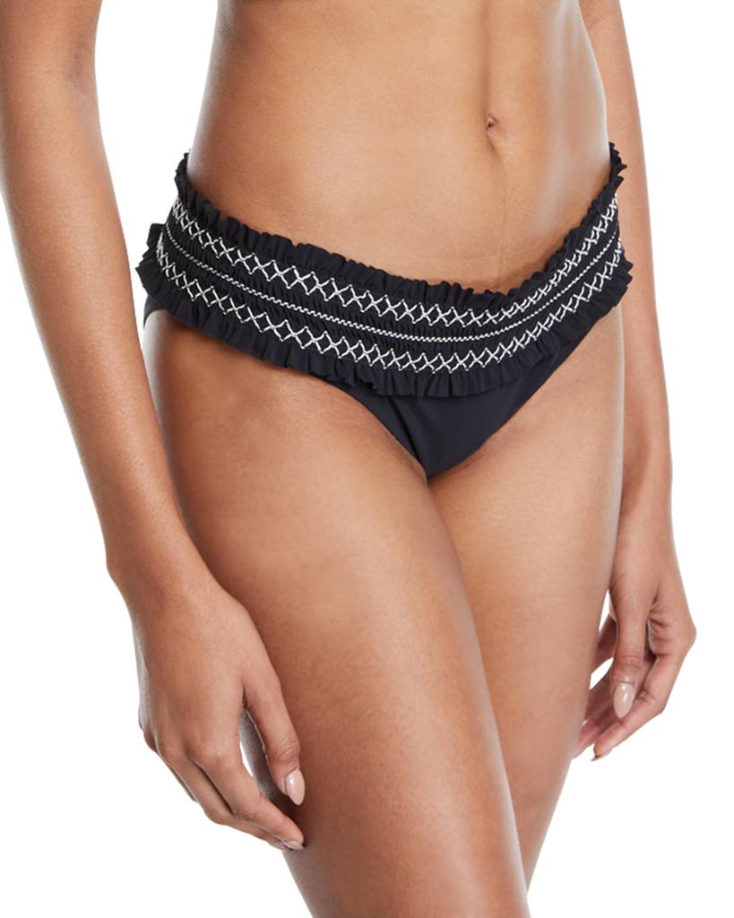 Tory Burch Costa Embroidered Hipster Bikini Bottom 弹性纤维 莱卡 尼龙 价格859