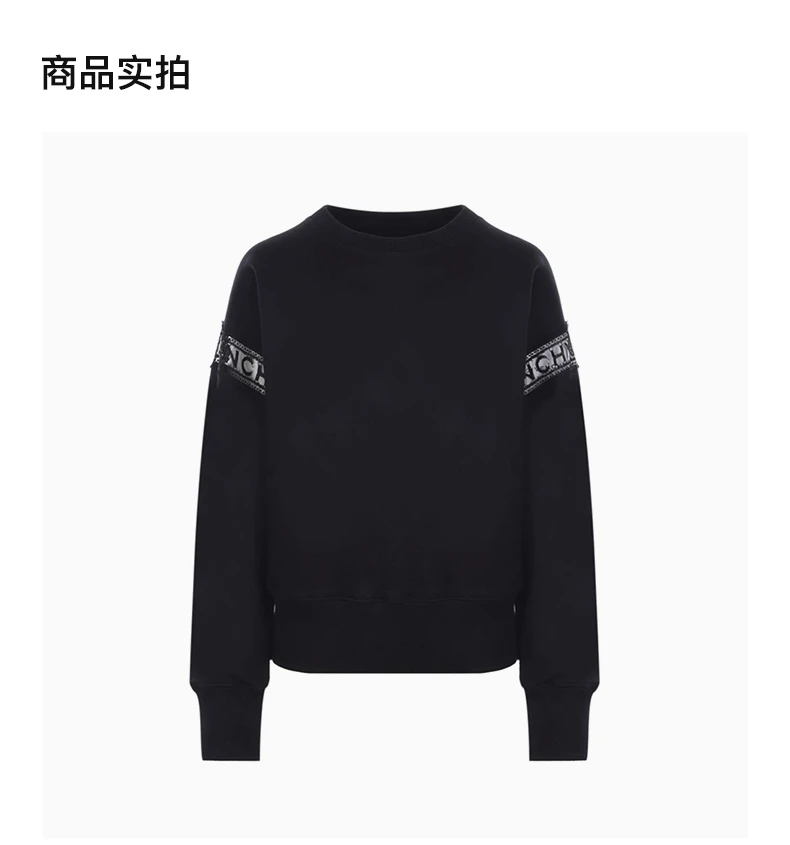 商品Givenchy|GIVENCHY 女士黑色棉质圆领卫衣 BWJ02Q3Z7Z-001,价格¥2577,第6张图片详细描述