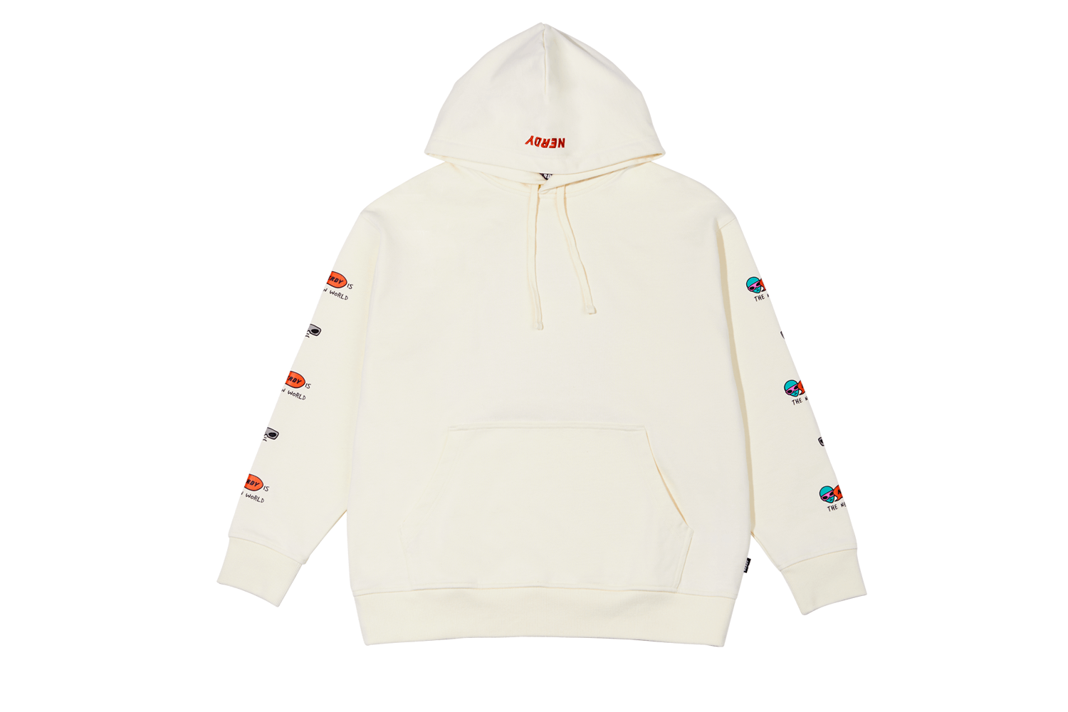 商品NERDY|【享贝家】NERDY   Character Overfit Pullover Hoodie套头衫连帽卫衣 奶油色（预售款，10天发货） PNES20KE1602,价格¥216,第1张图片详细描述