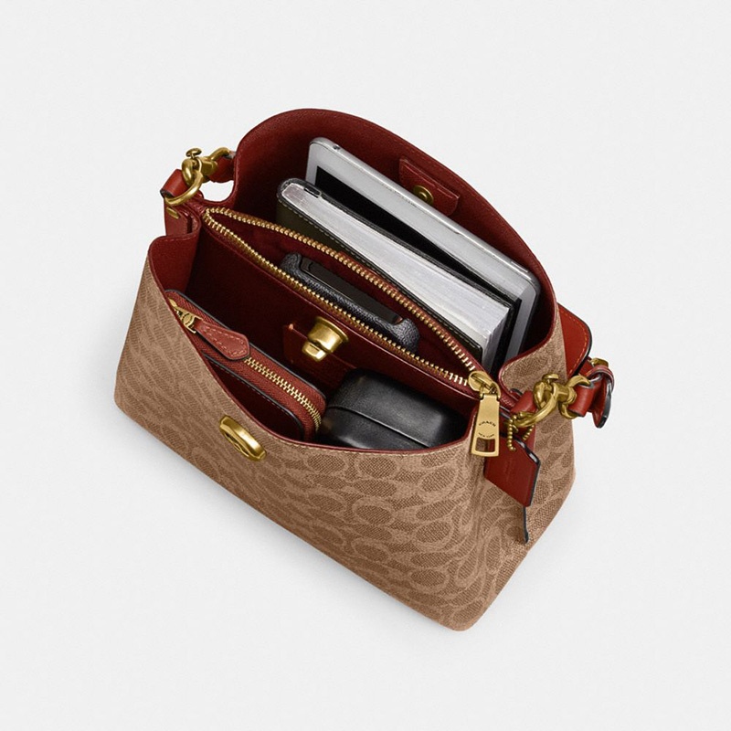 商品Coach|蔻驰女士单肩斜挎包桶包老花包（香港仓发货）,价格¥1989,第9张图片详细描述