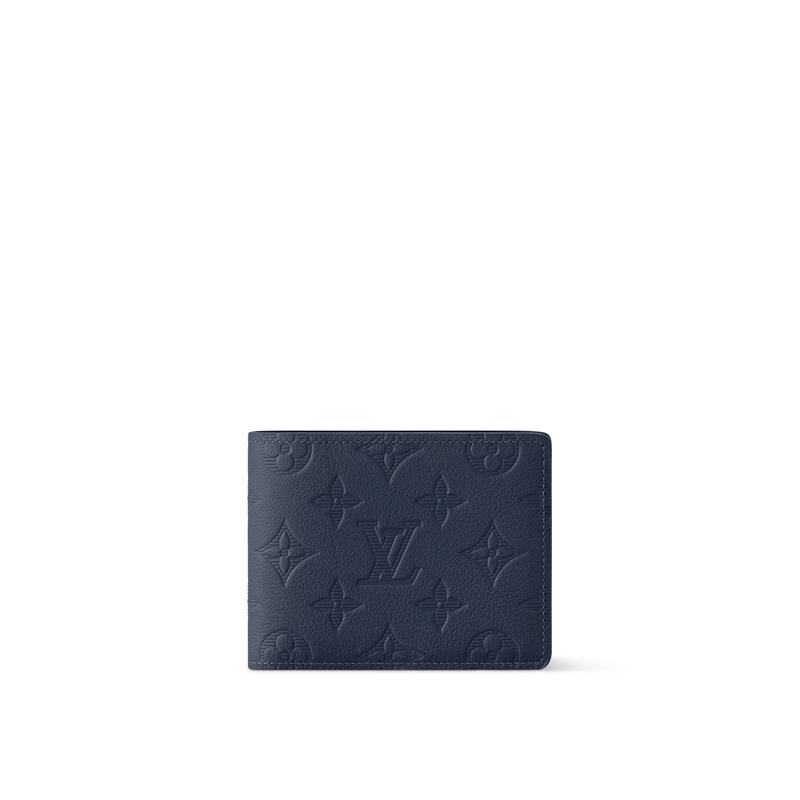 商品Louis Vuitton|【预售十天】路易威登 25新款 Multiple男士海军蓝老花小牛皮短款钱包 M14787,价格¥5507,第4张图片详细描述