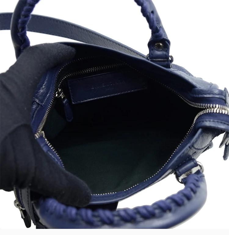 商品[国内直发] Balenciaga|Balenciaga 巴黎世家 女士蓝色羊皮手提斜挎包 309544-D94JN-1365,价格¥8123,第8张图片详细描述
