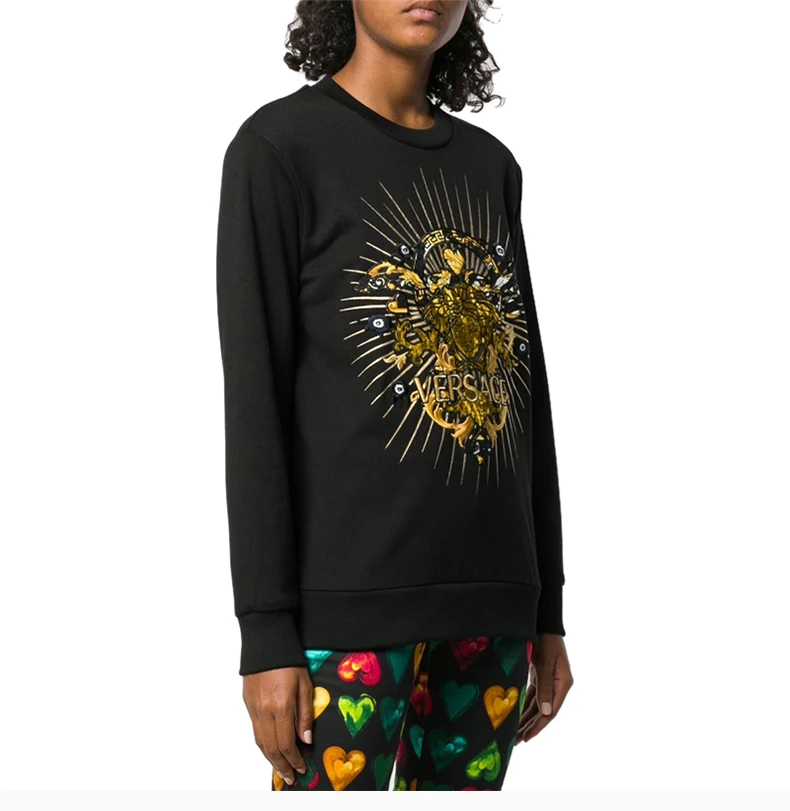 商品Versace|VERSACE 女士黑色棉质卫衣 A83922-A227994-A1008,价格¥4002,第4张图片详细描述