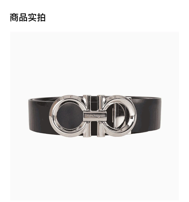 商品Salvatore Ferragamo|Salvatore Ferragamo 菲拉格慕 男士黑色牛皮腰带 67-9939-694743【包装随机，部分无包装盒】,价格¥2311,第4张图片详细描述