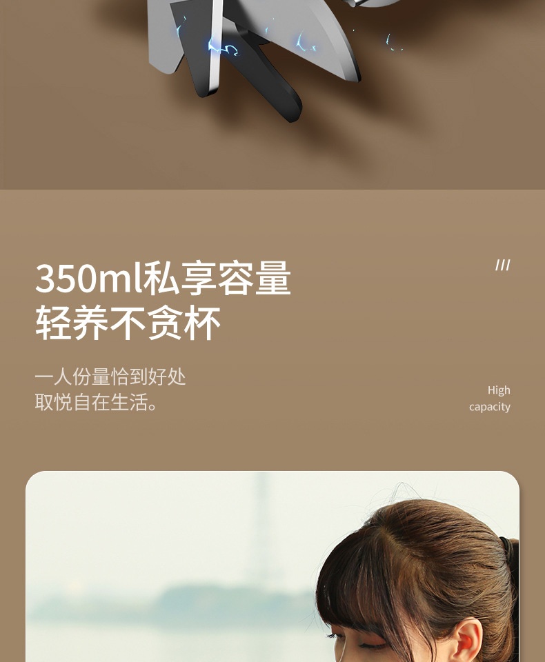 商品[国内直发] GLENVINTEN|格岚云顿英国品牌CEOOL总裁小姐小型便携式榨汁杯迷你榨汁机碎冰车载果汁机,价格¥190,第15张图片详细描述
