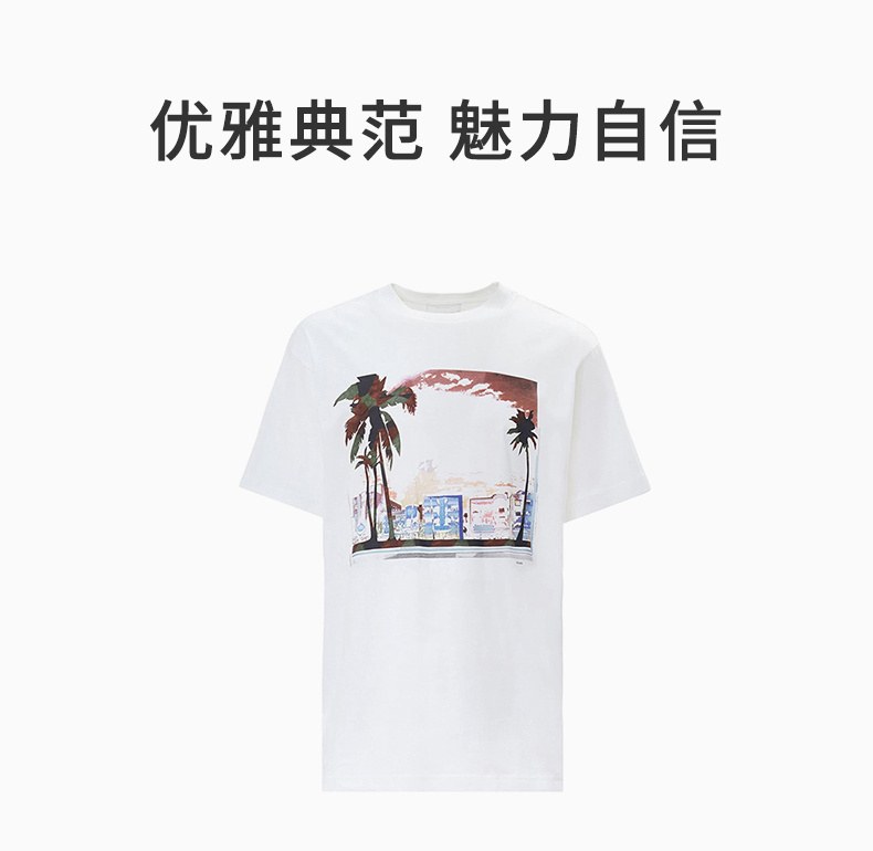 商品Prada|Prada 普拉达 白色圆领男士短袖T恤 UJN317-1MWC-F0009,价格¥1439,第6张图片详细描述