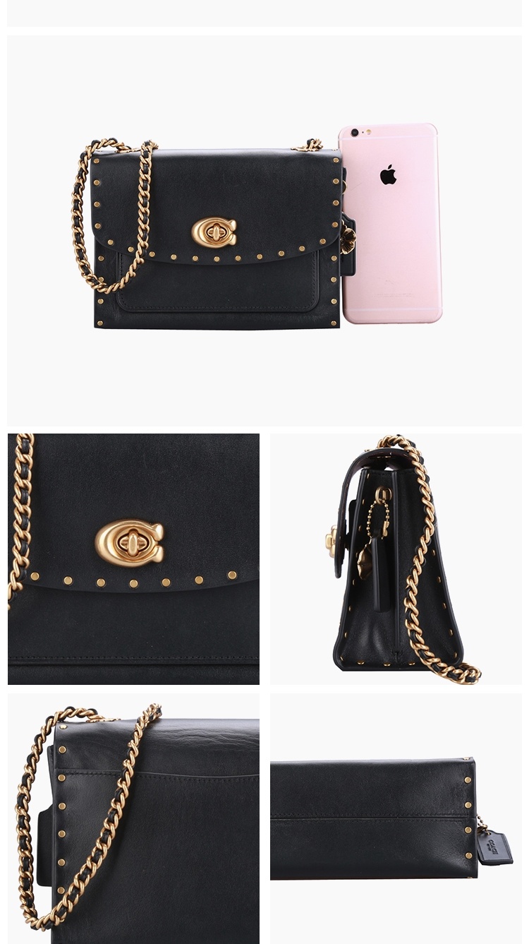 商品[国内直发] Coach|COACH 奥莱款 Parker小号女士皮质单肩斜挎包29389B4BK,价格¥1742,第4张图片详细描述