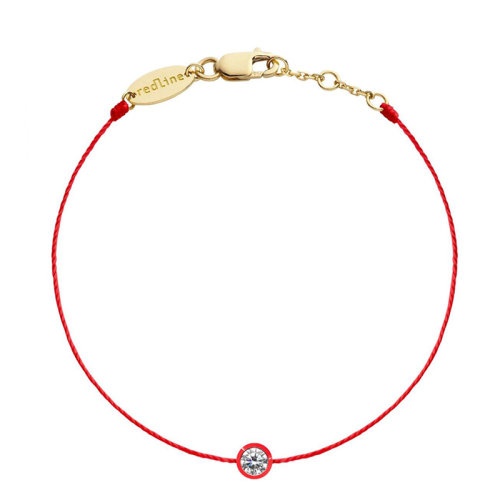 商品Redline|【预售一周】redline/redline Pur Amour系列 18K金链环扣红色珐琅镶嵌圆钻细绳手链（三种金属可选）,价格¥3628,第2张图片详细描述