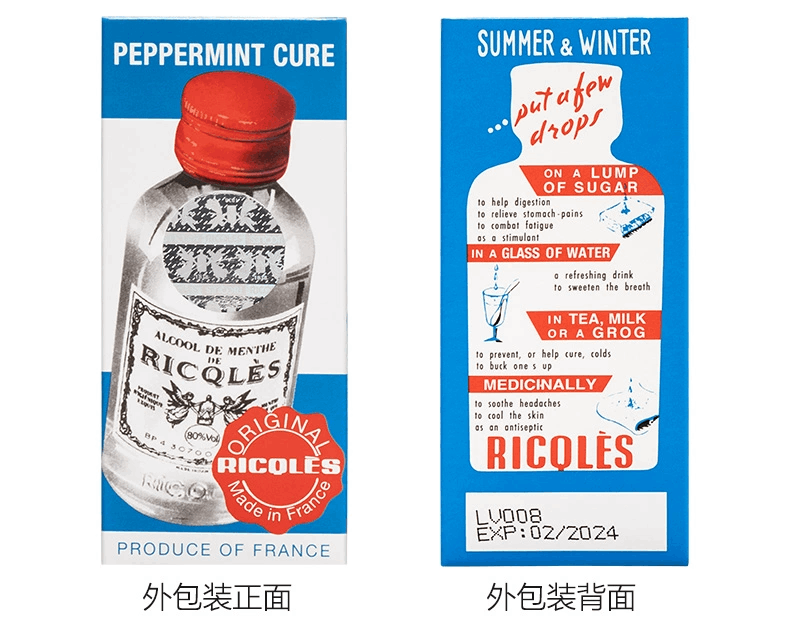 商品RICQLES|双飞人薄荷爽水清凉油 含75%酒精50ml正品,价格¥156,第10张图片详细描述