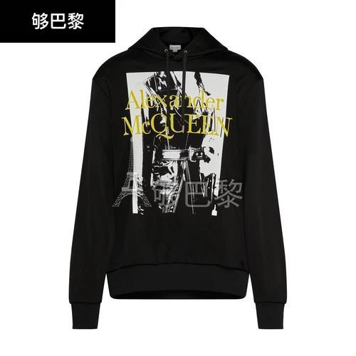 商品Alexander McQueen|包邮包税【预售7天发货】 ALEXANDER MCQUEEN 男士 卫衣 连帽运动衫  711147QTZ450901 AMQS66WQBCK,价格¥7102,第3张图片详细描述