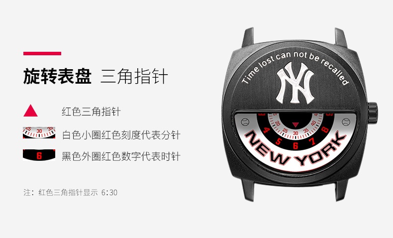 商品[国内直发] MLB|MLB美职棒 纽约街头嘻哈 时尚潮流硅胶情侣石英手表YH009,价格¥586,第8张图片详细描述