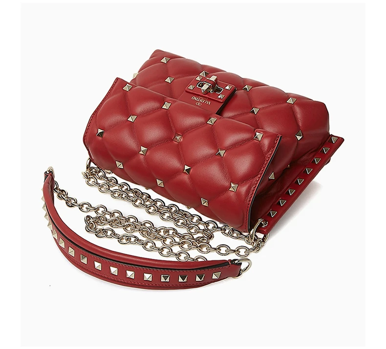 商品[国内直发] Valentino|VALENTINO 女士红色铆钉单肩包 RW2B0C72-NAP-0RO,价格¥12279,第8张图片详细描述