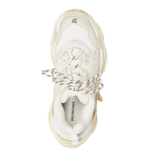 商品Balenciaga|Balenciaga/巴黎世家 2021年新款 Triple S系列 女士白色双重泡沫和网布运动鞋524036W2CA19000,价格¥7454,第6张图片详细描述