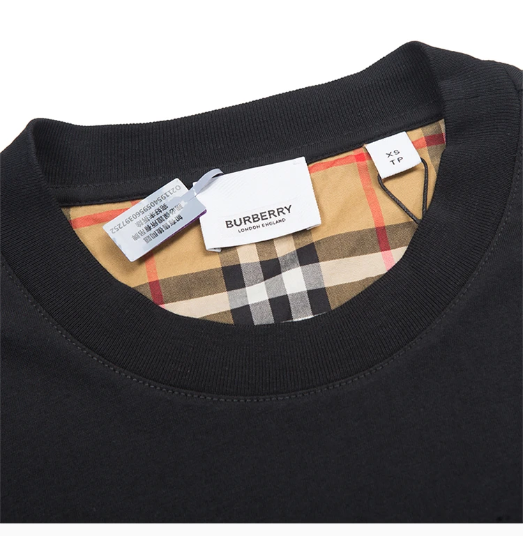 商品Burberry|BURBERRY 博柏利 拼色格纹棉质圆领半袖女士T恤 8014895,价格¥1817,第7张图片详细描述
