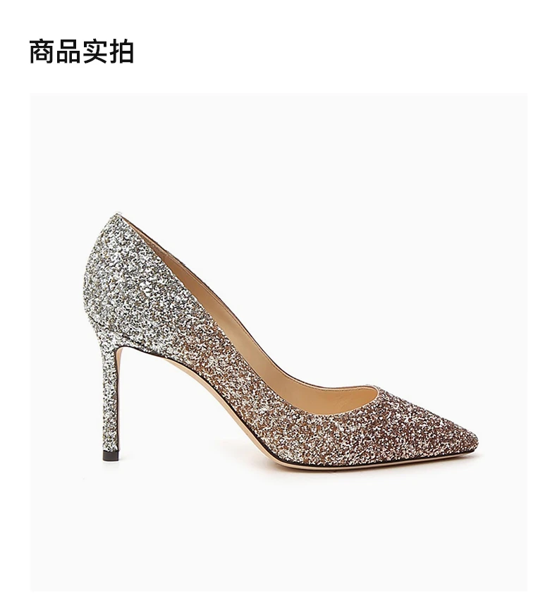 商品Jimmy Choo|JIMMY CHOO 金色女士高跟鞋 ROMY85-VNB-ROSEGOLDGOLDSILVER,价格¥2919,第4张图片详细描述