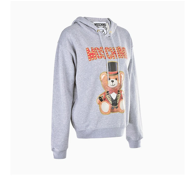 商品Moschino|MOSCHINO 女士灰色小熊图案长袖连帽卫衣 EV1704-0527-2485,价格¥2992,第5张图片详细描述
