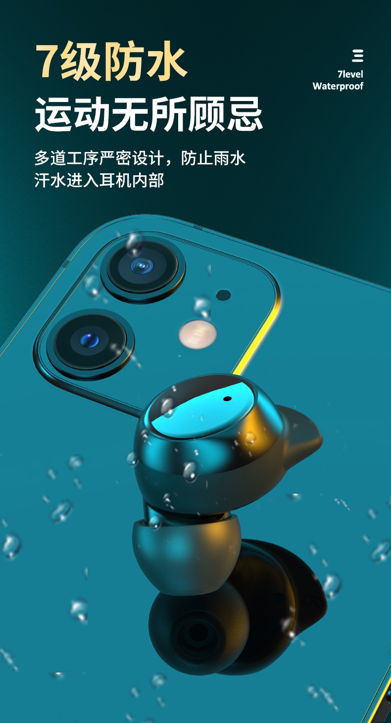 商品[国内直发] GLENVINTEN|格岚云顿真无线5.0蓝牙耳机双耳入耳式运动防水降噪,价格¥215,第6张图片详细描述