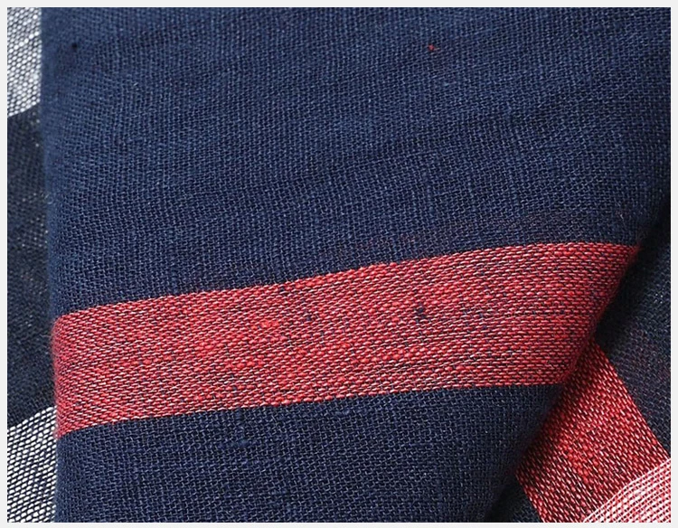 商品[国内直发] Burberry|Burberry 博柏利 男士红蓝白色格纹时尚围巾 3917036,价格¥1743,第15张图片详细描述