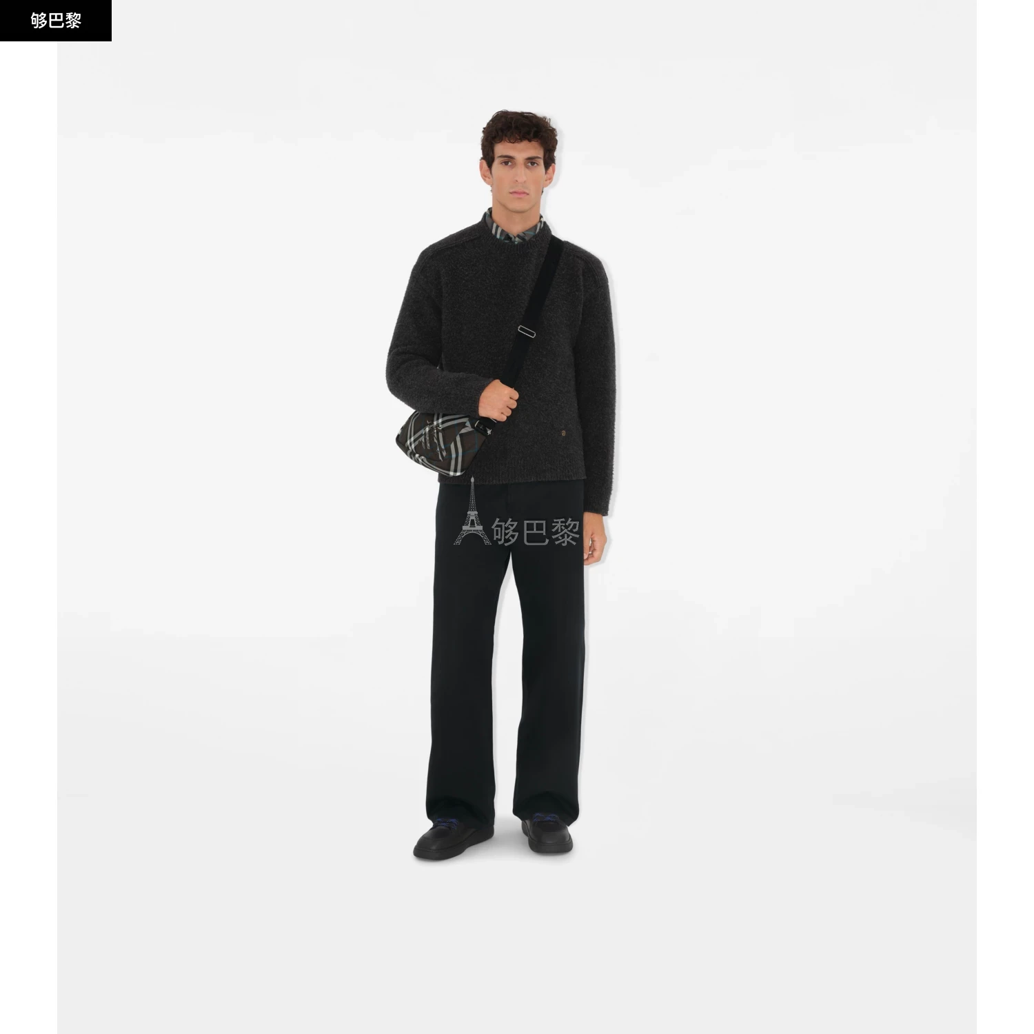 商品Burberry|【预售】 巴宝莉 25春夏 男士 单肩包 格纹斜背包 81023011,价格¥6865,第4张图片详细描述