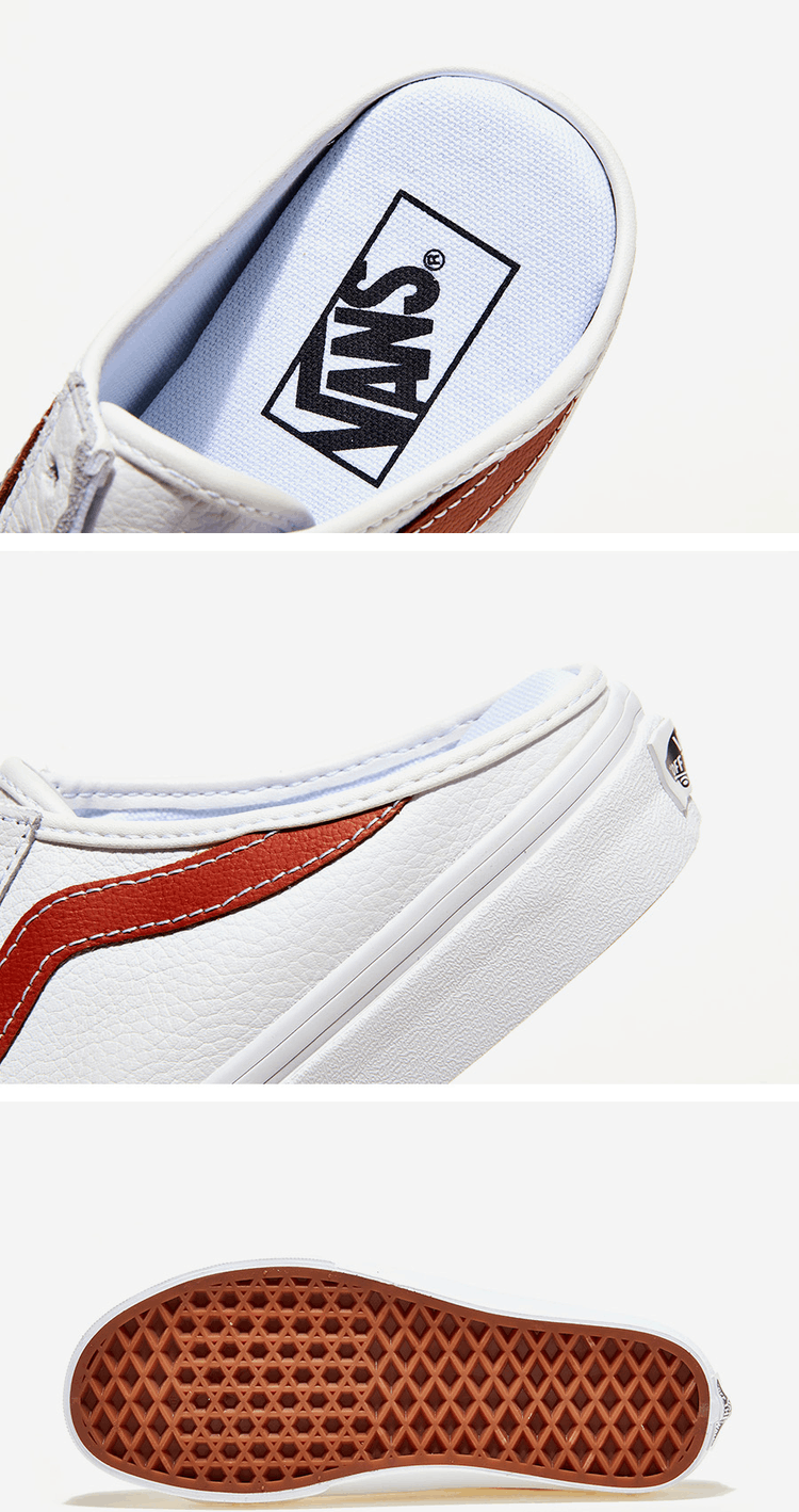 商品Vans|【Brilliant|包邮包税】万斯 STYLE 36 MULE  运动鞋 无带 半拖  VN0A7Q5YB9E (LEATHER) TRUE WHITE/BOMBAY BROWN,价格¥281,第2张图片详细描述
