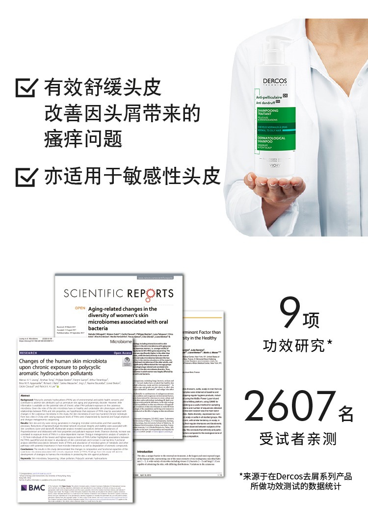 商品Vichy|Vichy薇姿DERCOS绿标洗发水390mlx2 去屑控油止痒,价格¥291,第6张图片详细描述