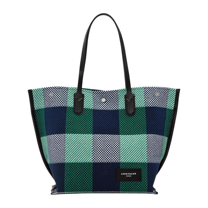 商品Longchamp|珑骧 女士大号海军蓝/草绿色帆布手提包,价格¥3444,第2张图片详细描述