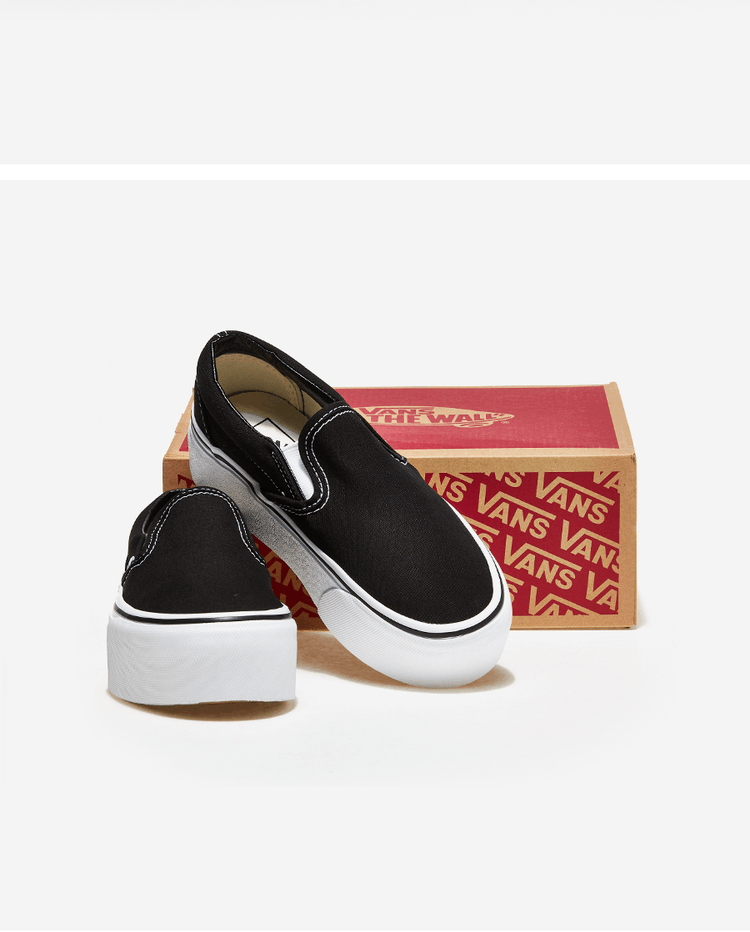 商品Vans|【Brilliant|包邮包税】万斯 CLASSIC SLIP-ON STACKFORM  运动鞋 一脚蹬 懒人鞋  VN0A7Q5RBMX CANVAS BLACK/TRUE WHITE,价格¥380,第3张图片详细描述
