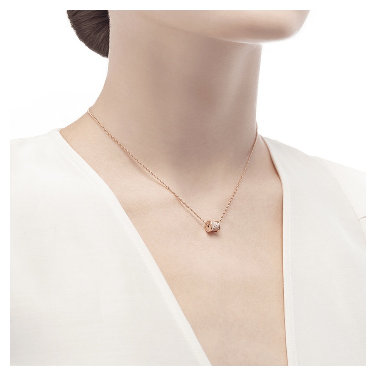 商品BVLGARI|BVLGARI宝格丽 B.ZERO1系列 18k玫瑰金满钻小蛮腰项链 351116 七夕情人节礼物 送女友,价格¥39418,第6张图片详细描述