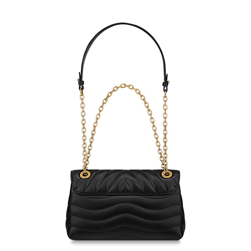 商品Louis Vuitton|预售十天 Louis Vuitton/路易威登 22春夏新款NEW WAVE系列 女士黑色绗缝光滑牛皮革复古金扣金链单肩斜跨手提链条包M58552,价格¥21127,第4张图片详细描述