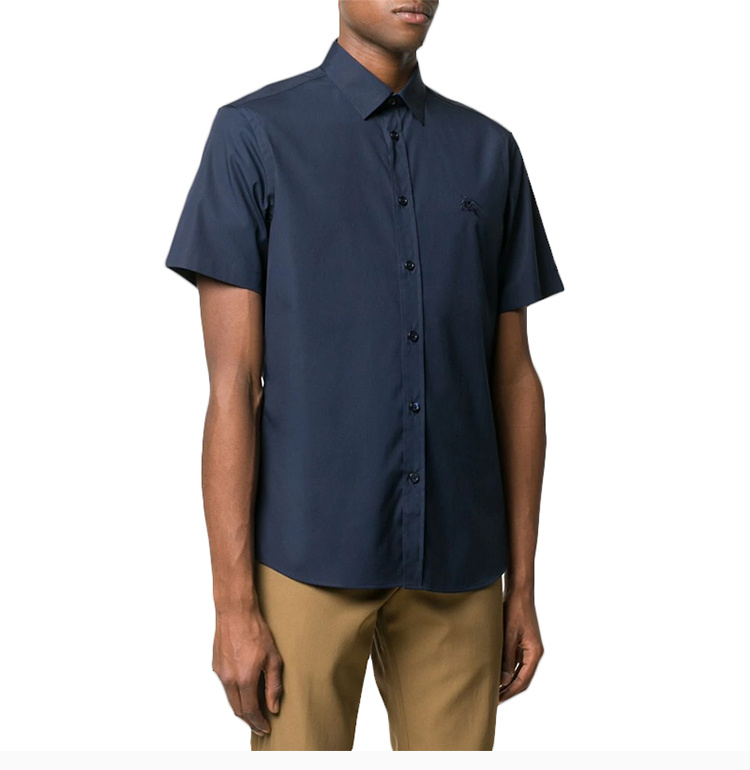 商品Burberry|Burberry 博柏利 男士深蓝色衬衫短袖 8025765,价格¥1884,第6张图片详细描述