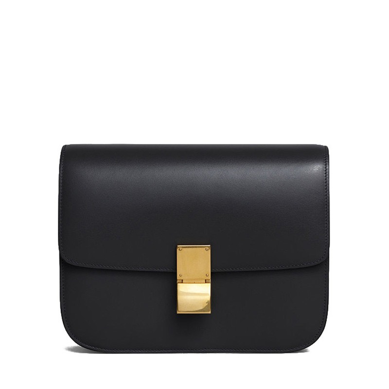 商品Celine|CELINE/赛琳  经典款BOX女士中号牛皮金扣单肩手拿包 ,价格¥26638,第2张图片详细描述