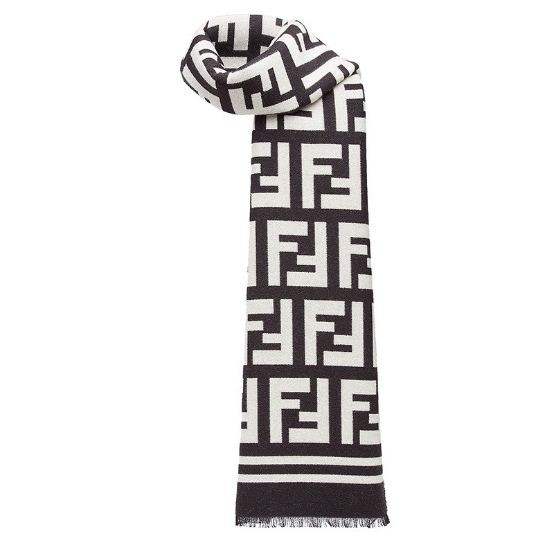 商品Fendi|FENDI/芬迪 新款男士黑色羊毛真丝围巾,价格¥4309,第3张图片详细描述