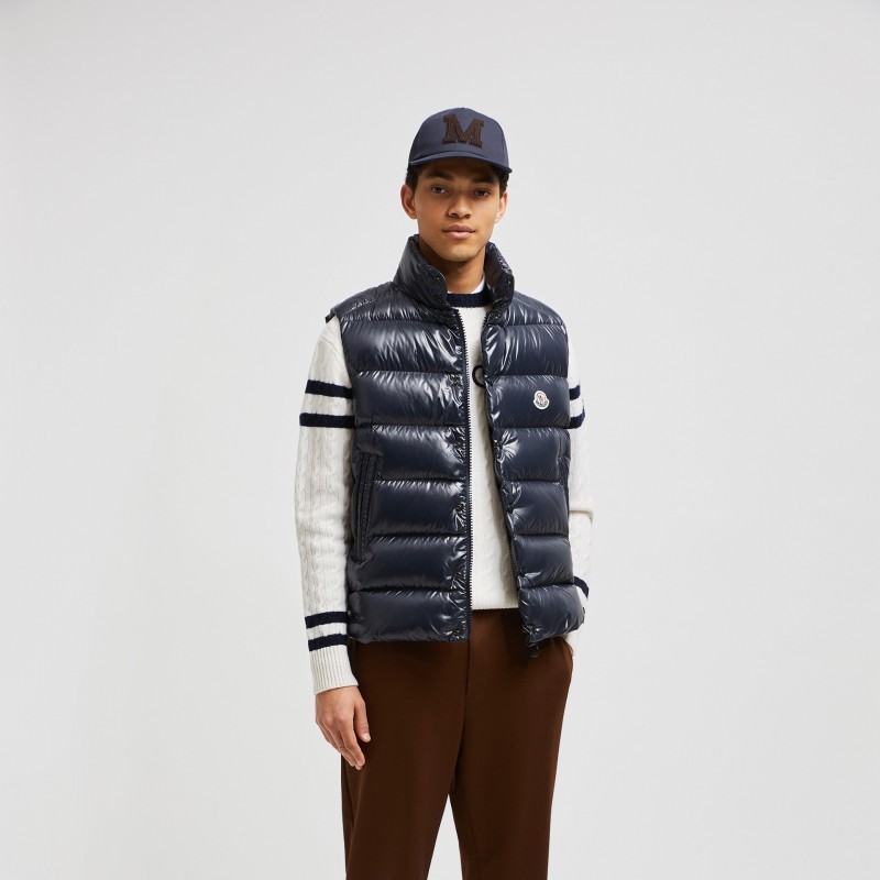 商品Moncler|蒙口 TIBB系列男士深蓝色无袖羽绒服 J20911A0009668950742（两色可选）,价格¥7104,第5张图片详细描述