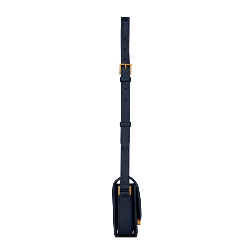 商品Yves Saint Laurent|SAINT LAURENT PARIS/圣罗兰 YSL 21新款 SOLFERINO系列 女士小号深海军蓝水蛇皮YSL旋转扣单肩斜挎手提包,价格¥22553,第3张图片详细描述