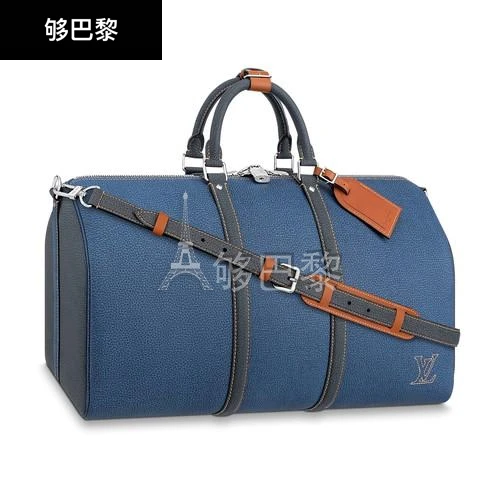 商品Louis Vuitton|包邮包税【预售7天发货】 LV路易威登 男士 旅行包 Keepall Bandoulière 50 旅行袋  M21377 LVU82VB8BLU,价格¥31173,第3张图片详细描述