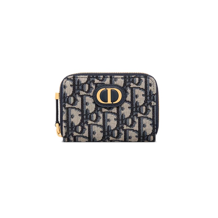 商品Dior|Dior/迪奥 23年新款 女士小号蓝色提花帆布零钱包,价格¥3854,第2张图片详细描述