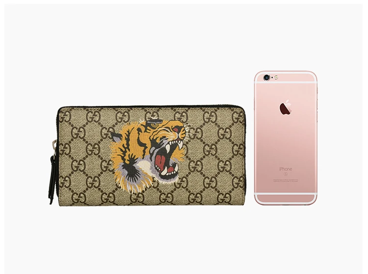 商品[国内直发] Gucci|GUCCI 古驰 男士虎头印花长款钱包 451273-K5Z1N-8666,价格¥3024,第8张图片详细描述
