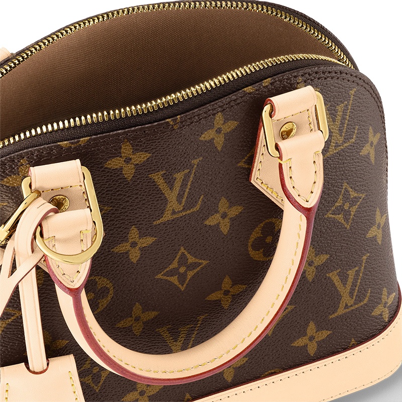 商品Louis Vuitton|【现货】路易威登 经典款 女士棕色帆布配皮金色饰面挂锁开合手提包M53152,价格¥13150,第4张图片详细描述