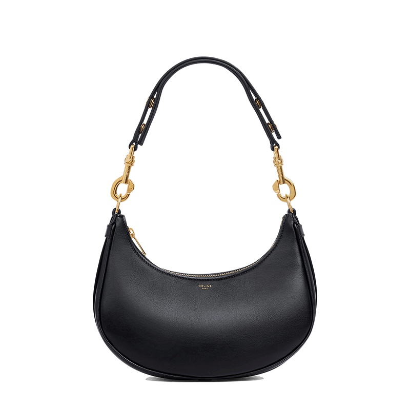 商品Celine|CELINE/赛琳 21秋冬新款AVA系列 女士中号黑色光滑牛皮革金色饰面单肩腋下包196923DGQ.38NO,价格¥14645,第4张图片详细描述
