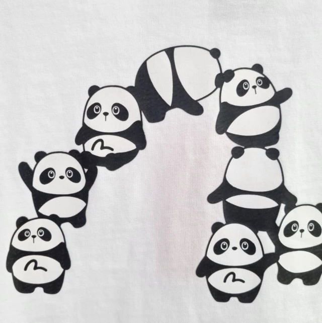 商品Evisu|【享贝家】（国内现货-QD）Evisu 福神 小熊猫图案休闲宽松短袖T恤 男女同款 EU2UTS703,价格¥227,第4张图片详细描述