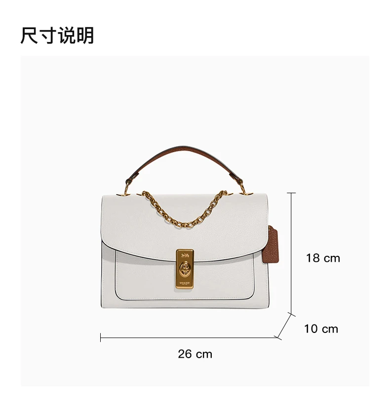 商品Coach|COACH 女士白色皮革单肩斜挎包 C8594IMCAH,价格¥1627,第3张图片详细描述