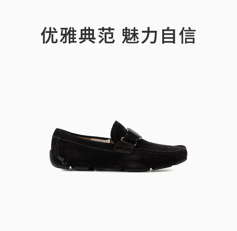 商品Salvatore Ferragamo|SALVATORE FERRAGAMO 男士黑色乐福鞋 0582692,价格¥2910,第1张图片详细描述