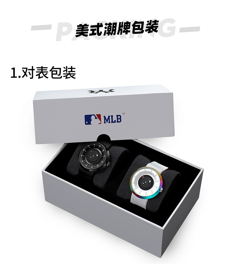 商品[国内直发] MLB|MLB美职棒NewYouk系列创意概念无指针硅胶情侣手表 中性手表 男表 女表 明星同款,价格¥698,第11张图片详细描述