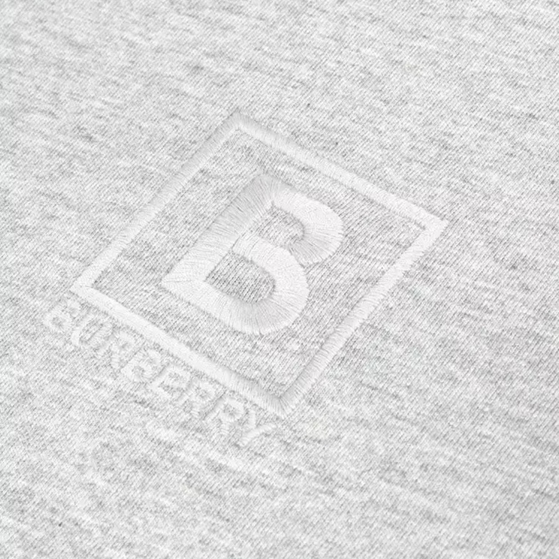 商品Burberry|BURBERRY/博柏利 男士浅灰色棉质B字刺绣徽标T恤80695361,价格¥727,第5张图片详细描述