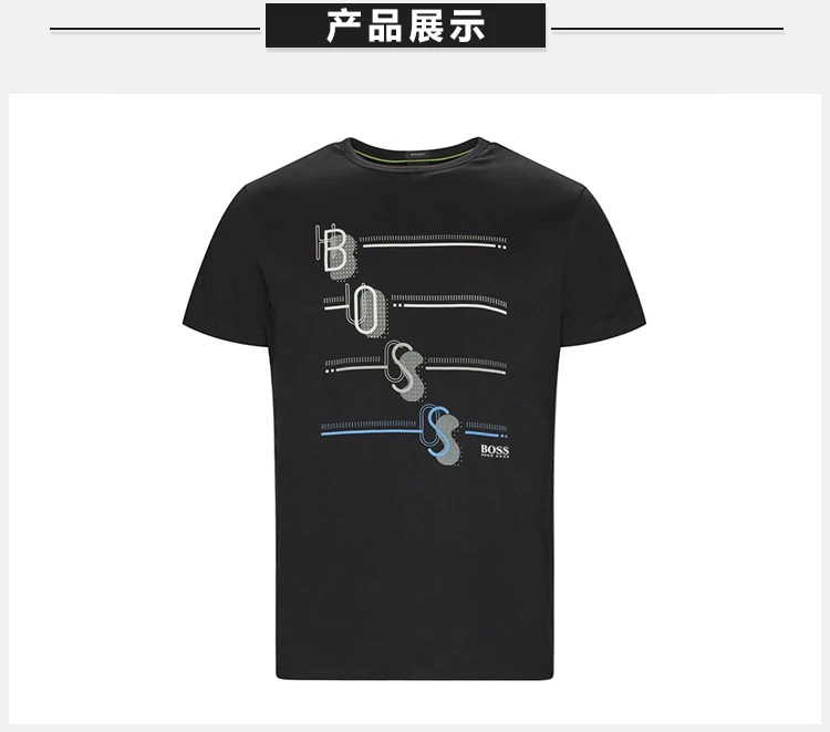 商品Hugo Boss|HUGO BOSS 黑色男士T恤 TEE3-50389085-001,价格¥504,第4张图片详细描述