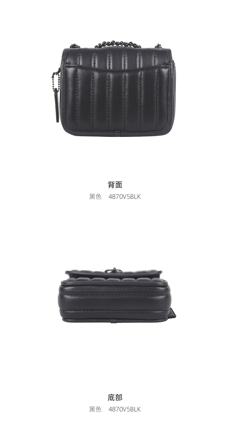 商品Coach|COACH 迷你女士皮质单肩斜挎链条包 4870V5BLK,价格¥2525,第5张图片详细描述