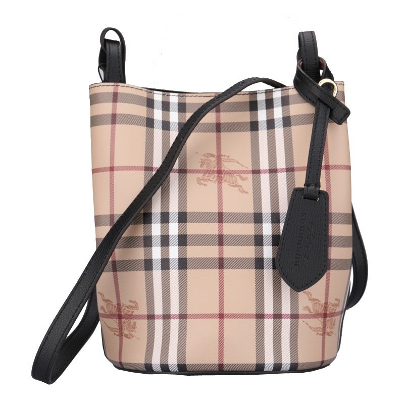 商品Burberry|【现货】博柏利经典格纹单肩包斜挎水桶包 两色可选,价格¥4435,第5张图片详细描述