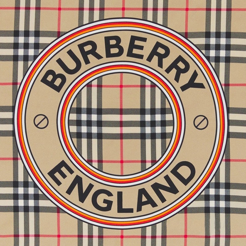 商品Burberry|BURBERRY/博柏利 男女通用米黄色真丝格纹图圈标方巾80531831,价格¥621,第7张图片详细描述