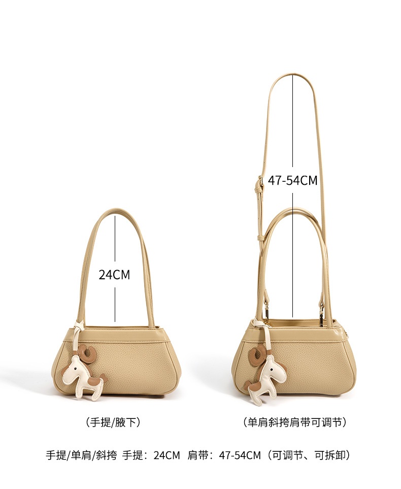 商品[国内直发] GLENVINTEN|格岚云顿小众设计韩版腋下包法棍包头层牛皮质感手提包包单肩斜挎包女包,价格¥382,第6张图片详细描述