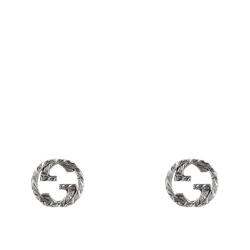 商品Gucci|GUCCI/古驰 925银GG细节雕刻设计耳环,价格¥2156,第4张图片详细描述